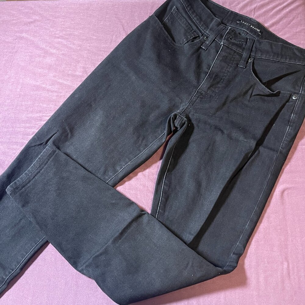 Lucky Brand Mid Rise Skinny Black Jean Pants - Size 2/26A